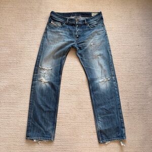 Diesel Industry Mens Waykee Regular Straight Jeans Distressed Size 34x32 0833Z